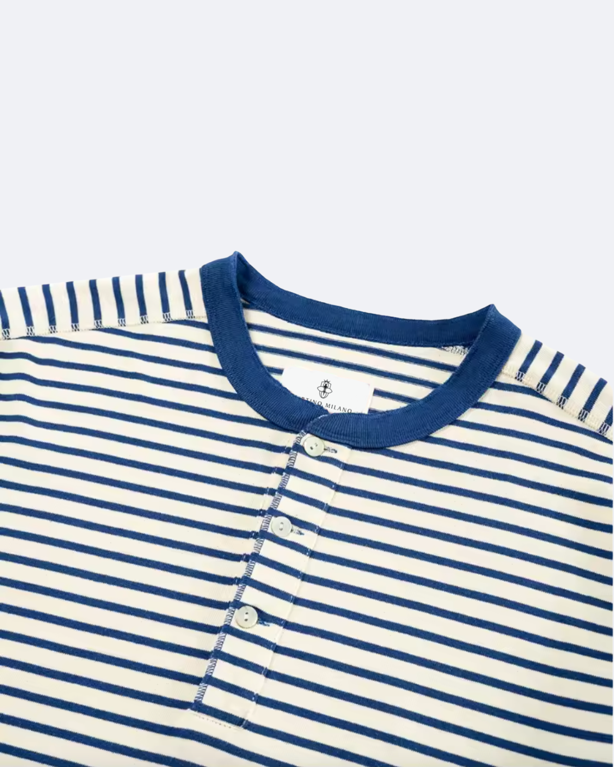 Anders Gestreiftes Henley Langarmshirt