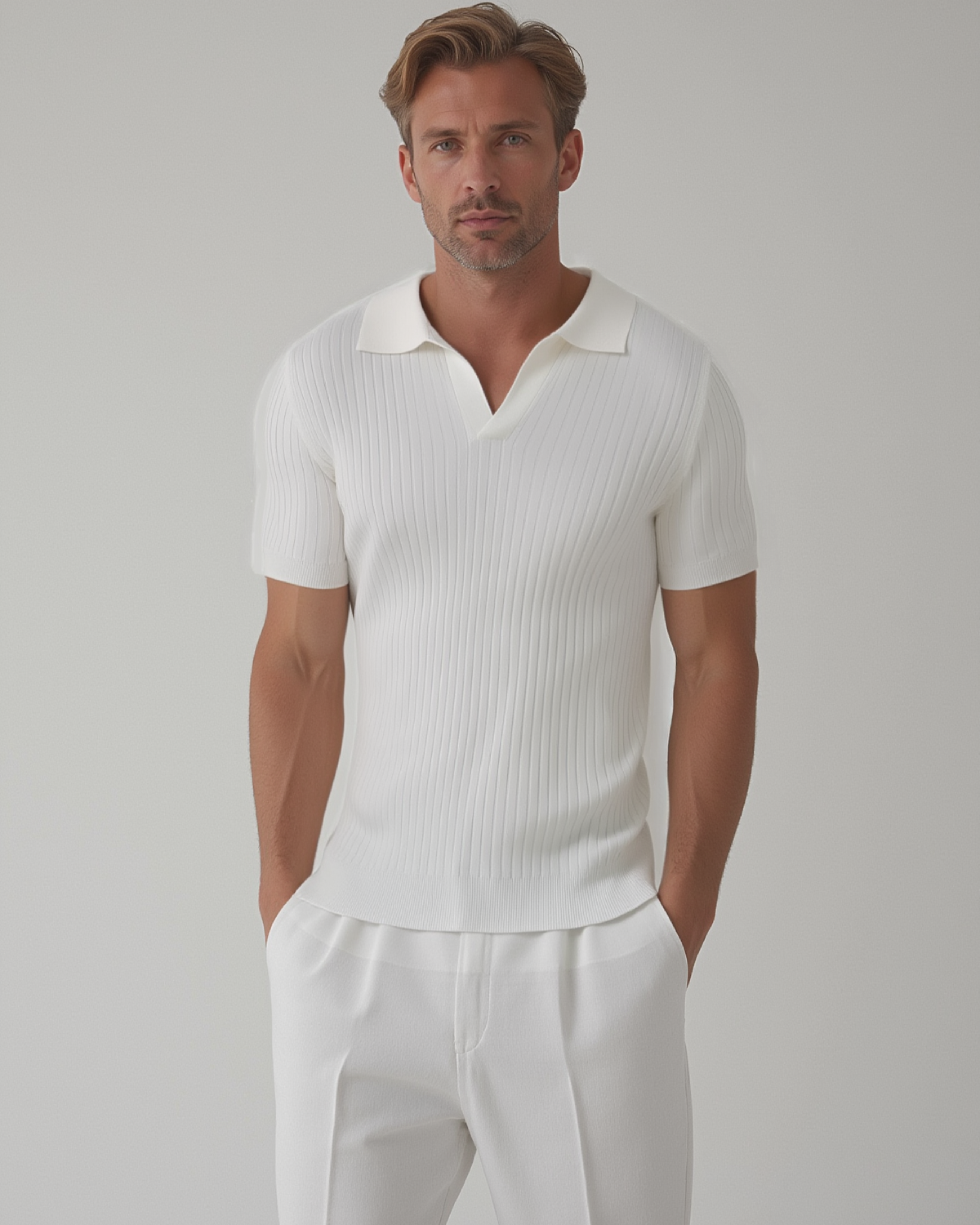 Enzo Geripptes Polo