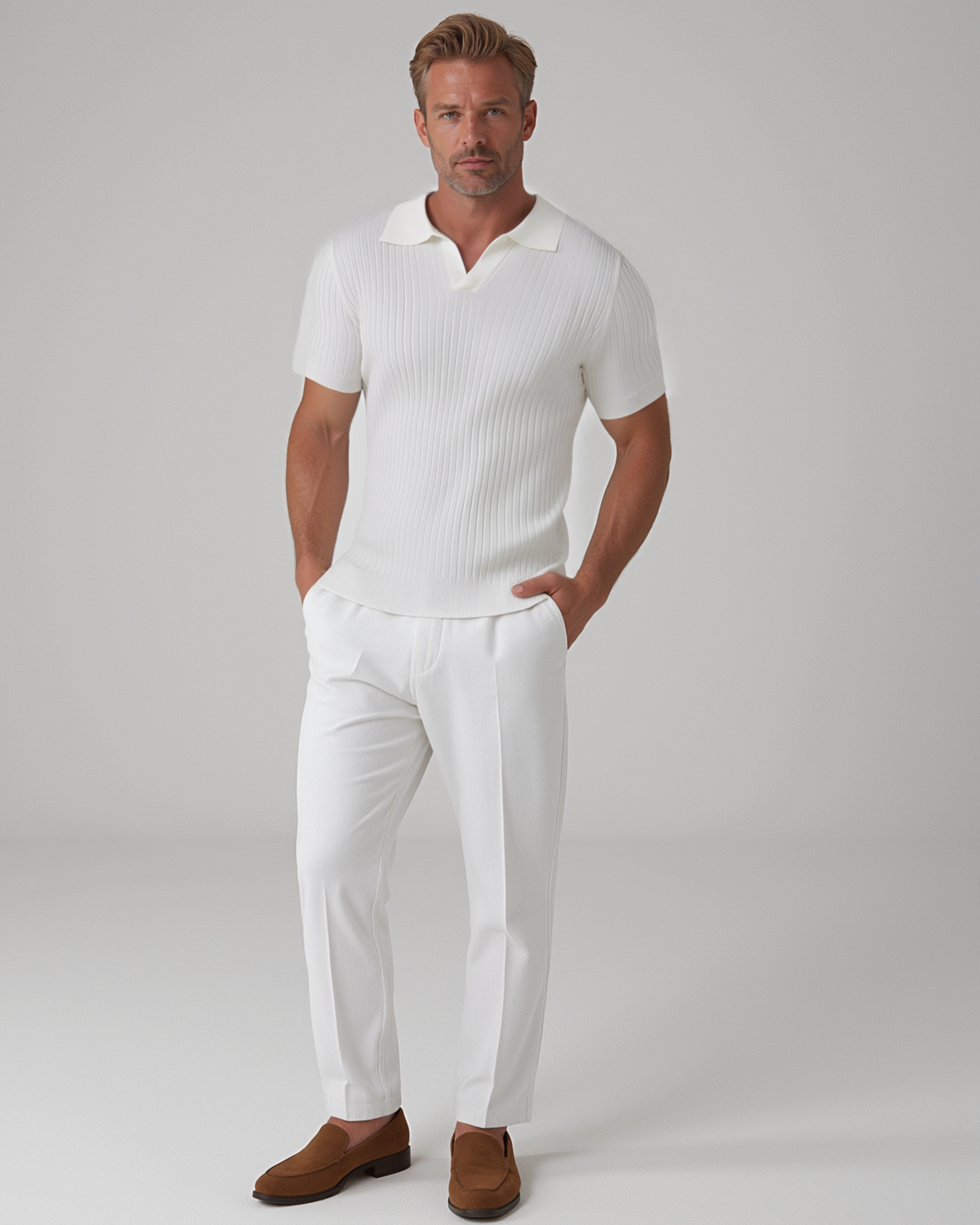 Enzo Geripptes Polo